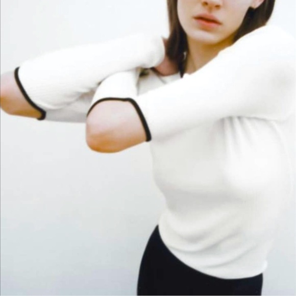 Zara open elbow ribbed top - Picture 2 of 9